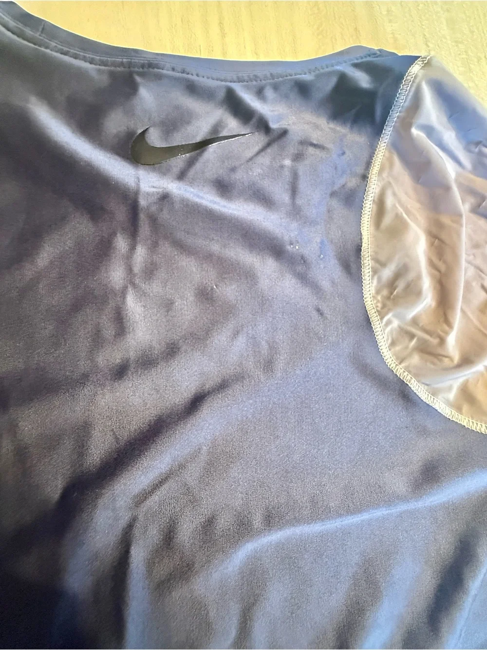 Nike Pro Hypercool Long Sleeve Colorblock Top Sheer Purple Nude Nylon